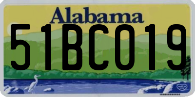 AL license plate 51BC019