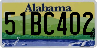 AL license plate 51BC402