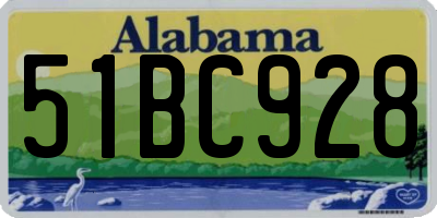 AL license plate 51BC928