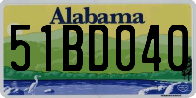AL license plate 51BD040