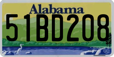 AL license plate 51BD208