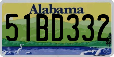 AL license plate 51BD332