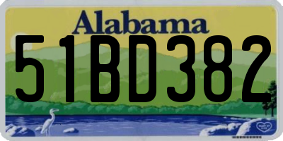 AL license plate 51BD382
