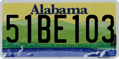 AL license plate 51BE103