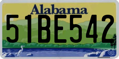 AL license plate 51BE542