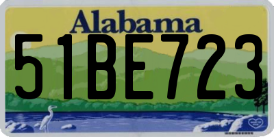 AL license plate 51BE723