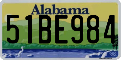 AL license plate 51BE984