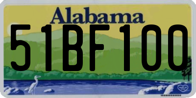 AL license plate 51BF100