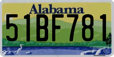 AL license plate 51BF781