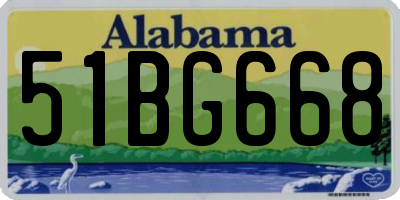 AL license plate 51BG668