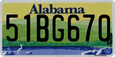 AL license plate 51BG670