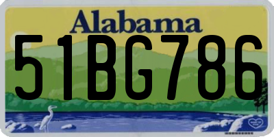 AL license plate 51BG786