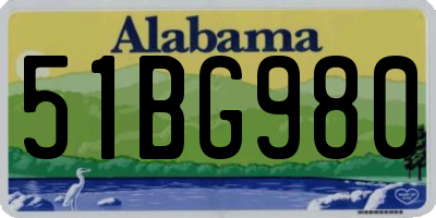 AL license plate 51BG980