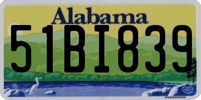 AL license plate 51BI839