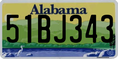 AL license plate 51BJ343