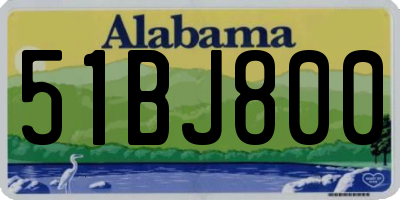 AL license plate 51BJ800