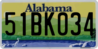 AL license plate 51BK034