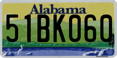 AL license plate 51BK060