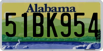 AL license plate 51BK954