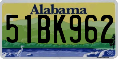 AL license plate 51BK962