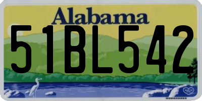 AL license plate 51BL542