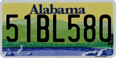 AL license plate 51BL580