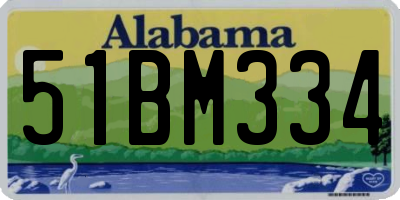 AL license plate 51BM334