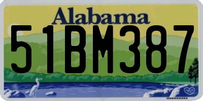 AL license plate 51BM387
