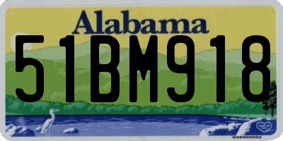 AL license plate 51BM918