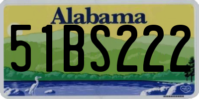 AL license plate 51BS222