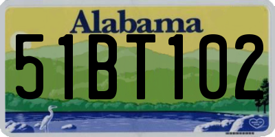 AL license plate 51BT102