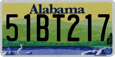 AL license plate 51BT217
