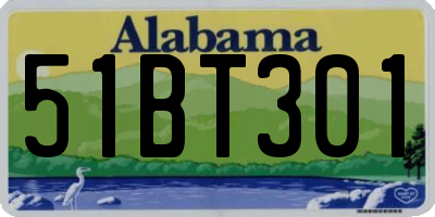 AL license plate 51BT301