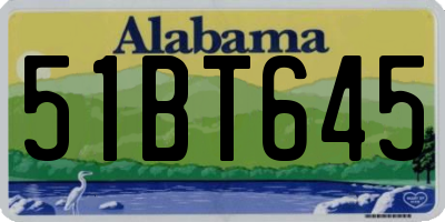 AL license plate 51BT645