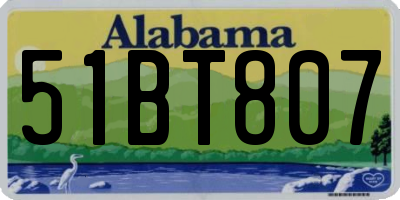AL license plate 51BT807