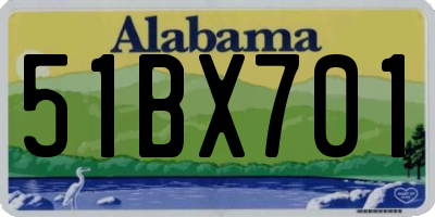 AL license plate 51BX701