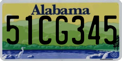 AL license plate 51CG345