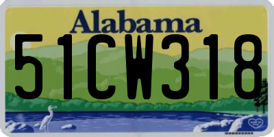 AL license plate 51CW318