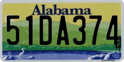 AL license plate 51DA374