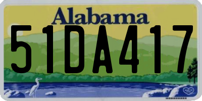 AL license plate 51DA417