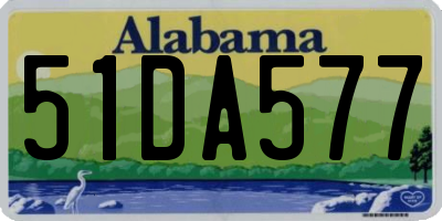 AL license plate 51DA577