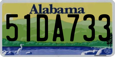 AL license plate 51DA733