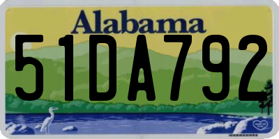 AL license plate 51DA792