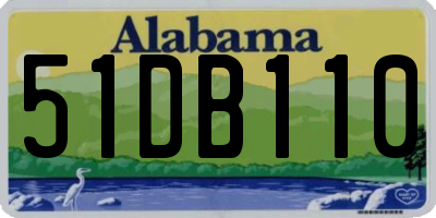 AL license plate 51DB110