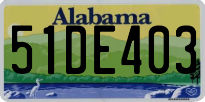 AL license plate 51DE403