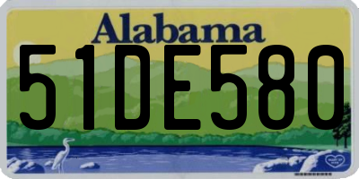 AL license plate 51DE580