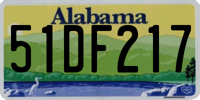 AL license plate 51DF217