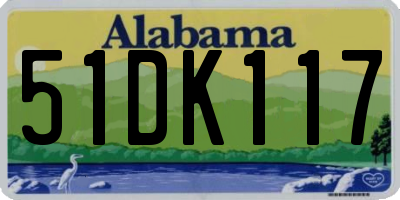 AL license plate 51DK117
