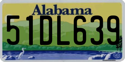 AL license plate 51DL639