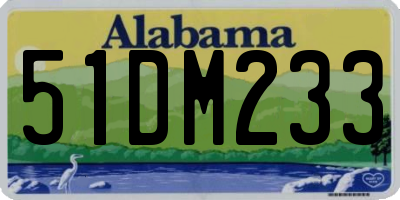 AL license plate 51DM233